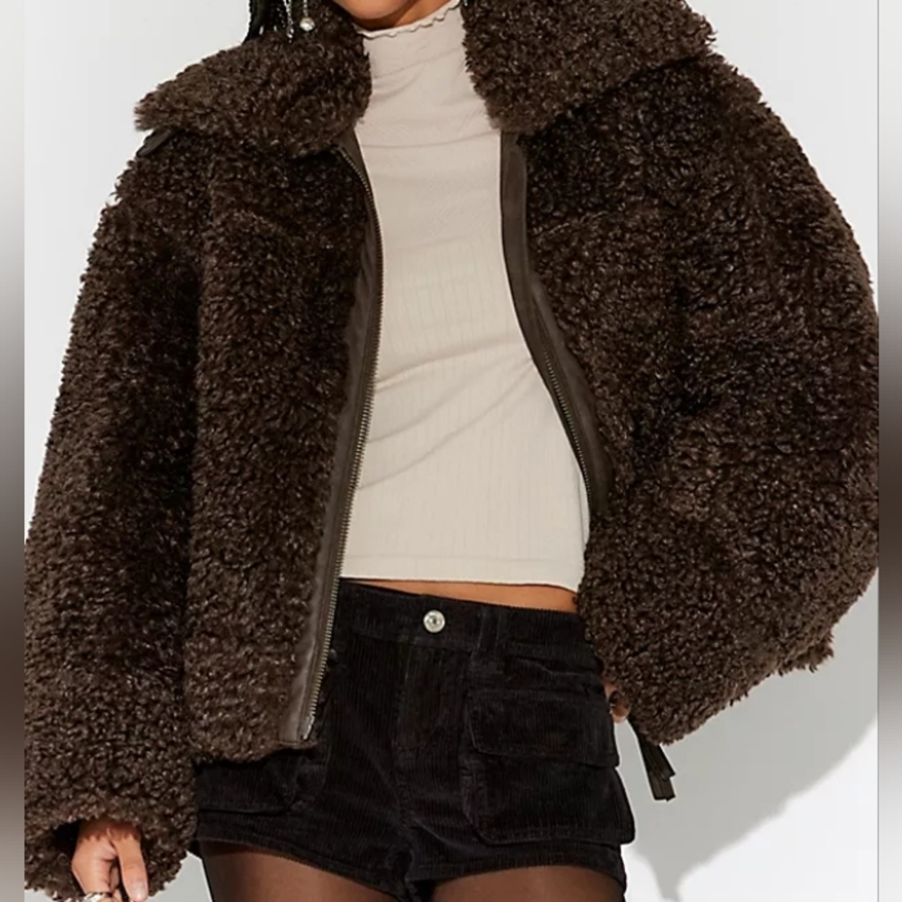 NWT Free People Jolie Oversized Teddy Jacket Large